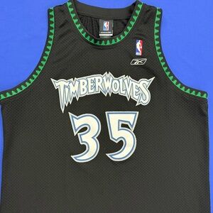 Rare Reebok Mark Madsen Minnesota Timberwolves #35 Black Stitched Jersey Mens XL